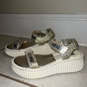 Gold Dolce Vita Platform Sandals
